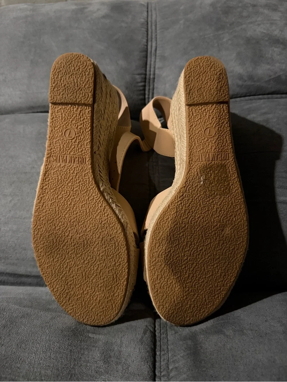 Tan wedge sandals size 7